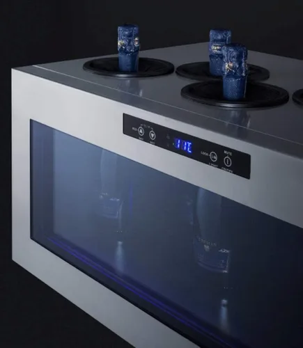 Vista 4 de Summit STC6 36 - Enfriador de vino abierto con capacidad de 6 botellas, termostato digital aprobado comercialmente, alarma de temperatura