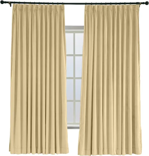 Vista 45 de ChadMade Pinch - Cortina plisada de terciopelo con aislamiento térmico y forro para oscurecer la habitación, con forro, cortina plisada de 27