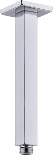 Vista 20 de Brazo de ducha de oro cepillado con brida de 6 pulgadas de acero inoxidable recto superior de lluvia cabezal de ducha de extensión de tubo cuadrado