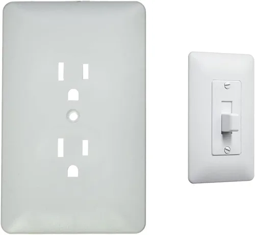 Vista 9 de TayMac 4000W Placa de pared para interruptor de palanca única, pintada, blanca, 1 banda