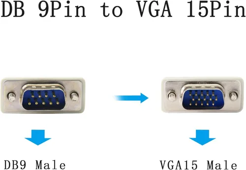 Vista 3 de PNGKNYOCN 4.5 pies DB 9 Pin macho a VGA 15 Pin macho cable adaptador RS232 a VGA cable de conversión para computadora, impresoras, escáneres