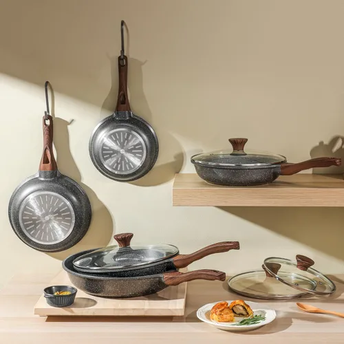 Vista 9 de SENSARTE Sartén Antiadherente para Freír, Sartén para Tortilla con Revestimiento de Granito Suizo, Sartén de Chef de Piedra Saludable para Cocinar