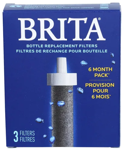 Filtros de repuesto para botella de agua Brita, sin BPA, reemplazan 1,800 botellas de plástico al año, duran dos meses o 40 galones, incluye 3