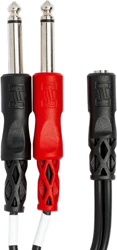 Vista 4 de HOSA Paquete de cables estéreo TRS a Dual 1/4" TS Breakout (3 pies)