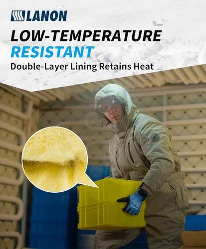 Vista 4 de LANON Waterproof Winter Work Gloves, Double Latex Coated, Thermal Insulated Freezer Gloves for Cold Weather