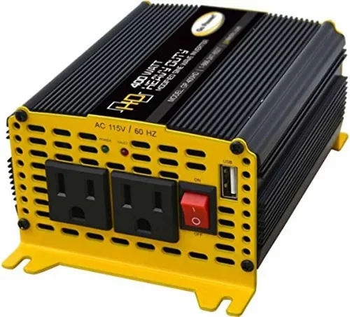 Vista 2 de Go Power GoPower GP-400HD - Inversor de onda sinusoidal modificada para servicio pesado, 400 vatios/12 V