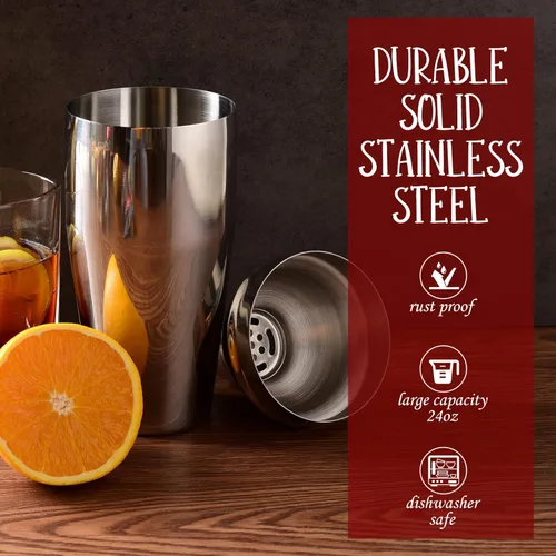 Vista 3 de Juego de coctelera de camarero: juego de herramientas de barra de 12 piezas con soporte de bambú Juego de bar con todos los accesorios prácticos