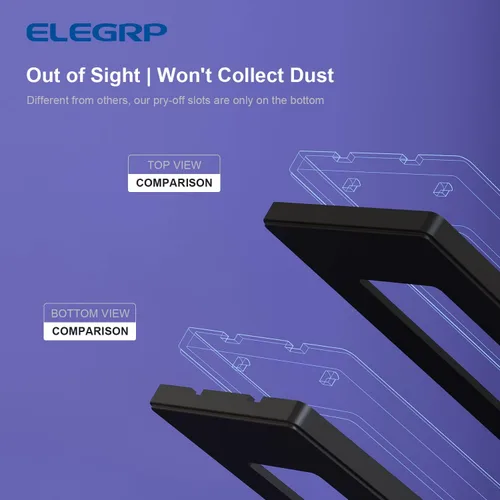 Vista 3 de ELEGRP Placas decorativas de pared sin tornillos, de tamaño mediano, cubierta termoplástica irrompible para interruptor de salida de receptáculo