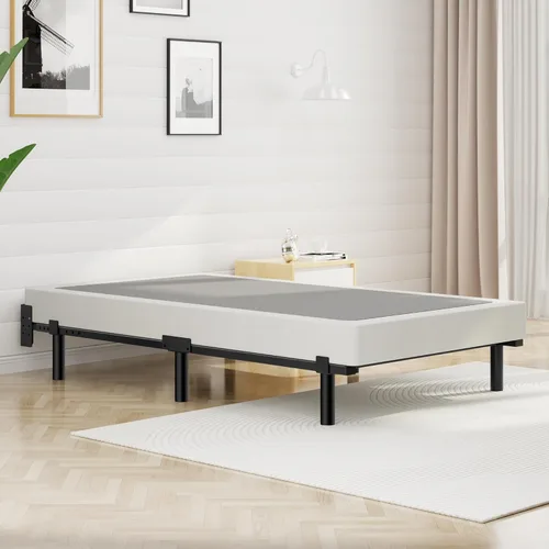 Vista 3 de Awesofurni Marco de Cama Individual, Marco de Cama de Metal Basics de 7 Pulgadas, Base Resistente de 9 Patas para Somier y Colchón, Sin Ruido, Fácil