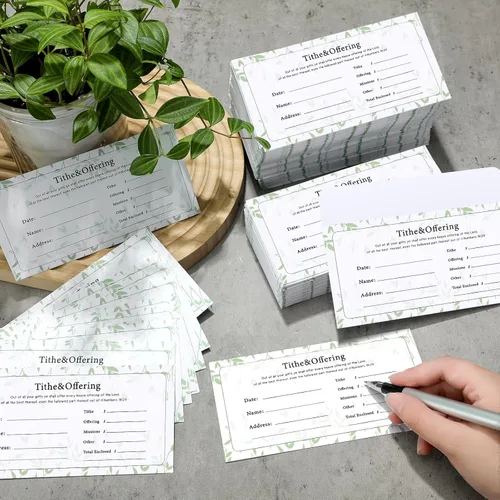 Vista 3 de Woanger 1500 sobres de donación y ofrendas de iglesia a granel, sobres en blanco para ocasiones religiosas, suministros de iglesia, oferta de cheques