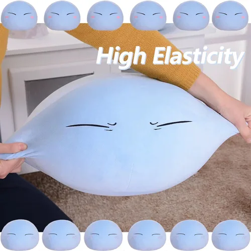 Vista 3 de Muñeco de peluche de anime de Slime, almohada de peluche, almohada de juguete, regalos (Enojado, 28 cm)