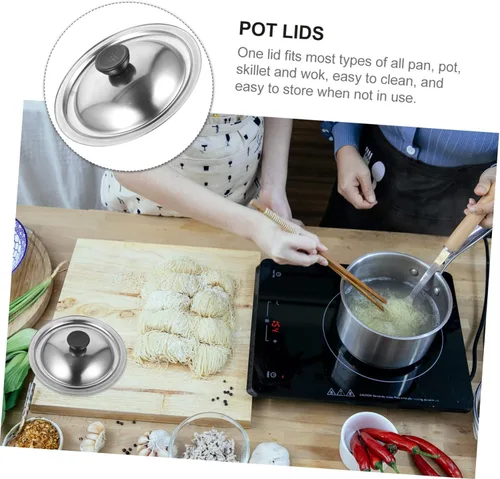 Vista 3 de Tapa de repuesto multiusos para ollas y sartenes compatible con varios utensilios de cocina para cocinar y almacenar alimentos