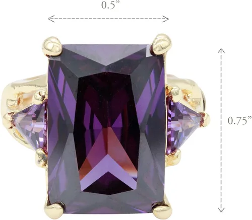 Vista 5 de Lavencious Anillos elásticos grandes y brillantes con circonitas cúbicas para mujer, talla 7-9