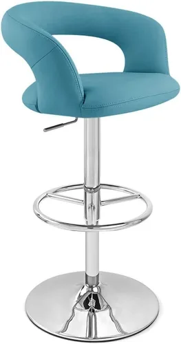 Vista 11 de Zuri Muebles Monza - Taburete giratorio sin brazos de altura ajustable azul oscuro