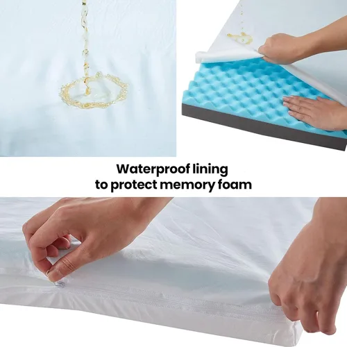 Vista 5 de Cama ortopédica de espuma viscoelástica para perros, camas refrescantes para perros medianos, camas lavables para mascotas para jaula con funda