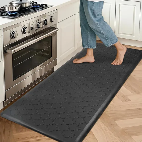 Vista 8 de HEBE Alfombrillas cómodas antifatiga para cocina, escritorio de pie, tapete grueso acolchado, impermeable, tapete resistente, 17.3''x28