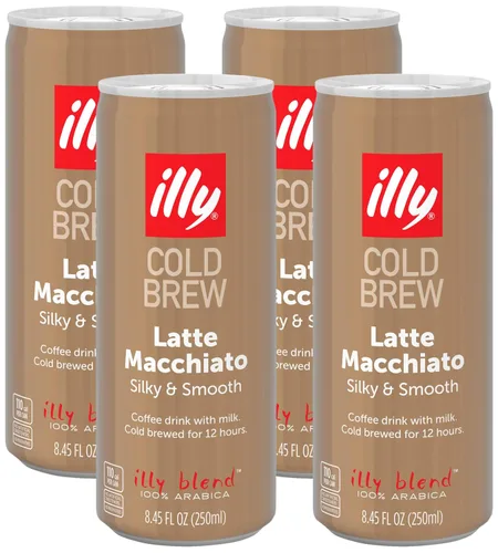 Vista 5 de illy Café listo para beber, latas de café frío de capuchino, notas de leche y chocolate, 100% arábica, sabor suave y refrescante, bebida práctica