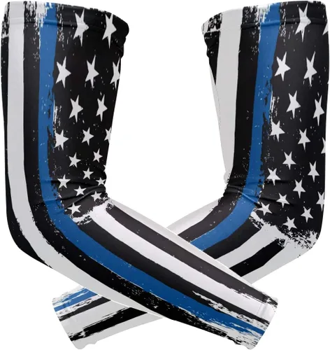 Cindly Mangas de sol refrescantes para mujeres, mangas de brazo de béisbol para hombres, manga de compresión para tatuajes para adultos, 1 par