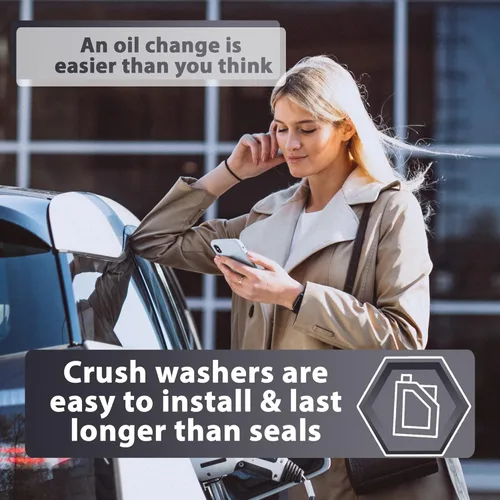 Vista 5 de 12 piezas de kit de junta de servicio con arandelas de estrangulamiento para tapón de drenaje de caja de transferencia y diferencial – Reemplazo