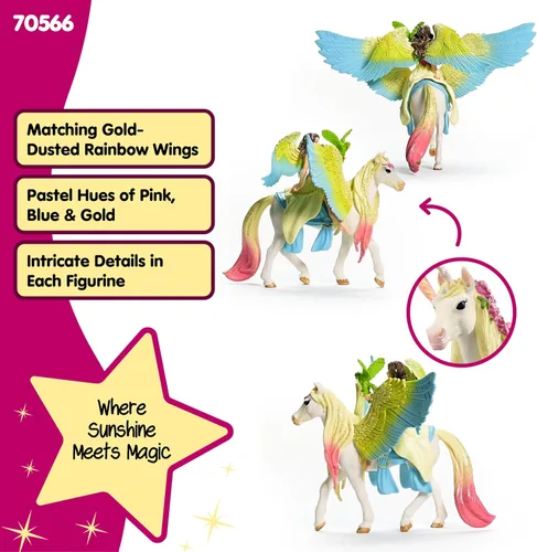 Vista 5 de Schleich Bayala - la hada Feya con unicornio Pegasus. Juguete imaginativo para niños