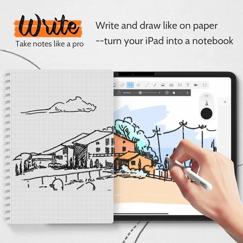 Vista 2 de [Paquete de 2] Protector de Pantalla de Papel para iPad Mini 6 8.3 2021 y Mini 7 2024 (A17 Pro), Mate Antirreflejo Filtro de Luz Azul, Escribe como