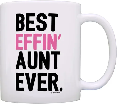 Vista 9 de Taza de café de cerámica para mujer, 15 onzas, color blanco 15oz - Tía