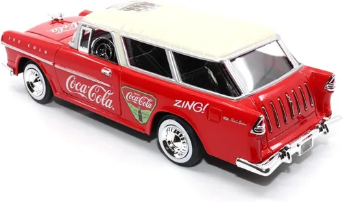Vista 5 de Motor city classics Coca-Cola Diecast Collectible 1955 Chevy Nomad 1:24 Diecast Scale Model 424057 Officially Licensed Coca-Cola Diecast