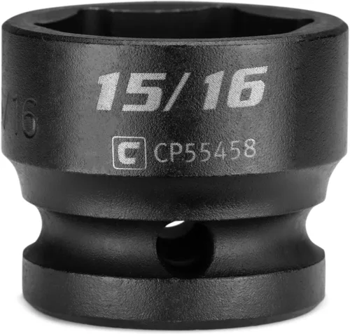 Vista 11 de Capri Tools Dado de impacto corto de 1 pulgada, transmisión de 1/2 pulgada, 6 puntos, SAE