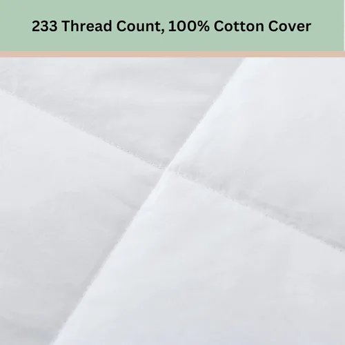 Vista 3 de Feather and Loom - Manta de plumón de pato blanco de 233 hilos, cubierta de algodón transpirable, relleno de plumón de 600 hilos, color: blanco