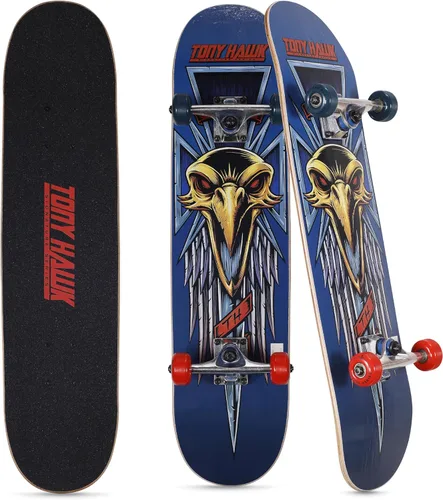 Vista 18 de Tony Hawk Complete Cruiser Skateboard, Cool Graphic Longboard, Great Option for Travel, Sport and Entertainment