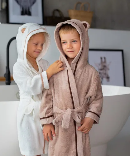 Vista 6 de Premium Soft Bath Robe for Toddlers Babies Kids - Rayon from Organic Bamboo Toddler Robe with Hood - Girls Robe Boys Robe