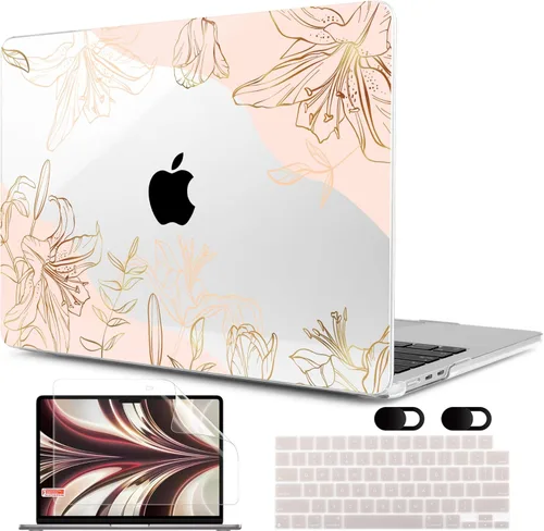 Vista 26 de MEEgoodo Funda para MacBook Air M5/M4/M3/M2 de 13.6 pulgadas 2026 2025 2024 2022, compatible con los modelos A3449/A3240/A3113/A2681, funda