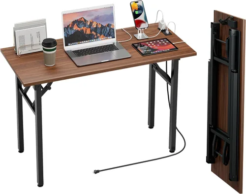 Vista 37 de TEMI Mesa de Computadora Pequeña Mesa Plegable - Escritorio de Oficina Plegable de 35.8", Sin Ensamblaje, Perfecto para Espacios Pequeños