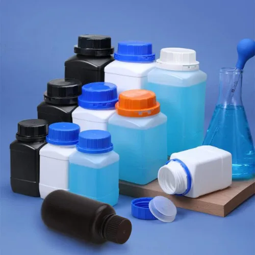 Vista 5 de Othmro 5 botellas de plástico de reactivo químico de laboratorio, 3.4 fl oz/3.38 onzas líquidas de boca pequeña/recipientes de almacenamiento