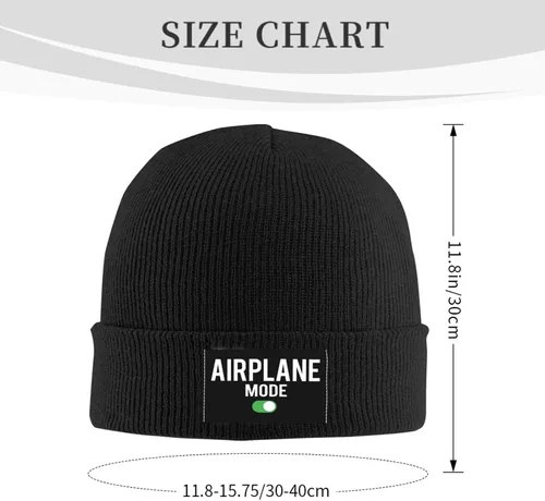 Vista 3 de CHAKRATA Modo avión, gorro con puños para hombres y mujeres, gorro de punto de calavera, gorro cálido