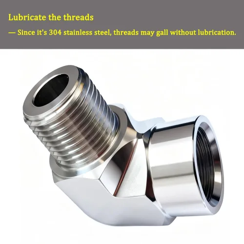 Vista 6 de Metalwork 304 Acero inoxidable forjado tubería de montaje, codo de calle de 90 grados, 1/2" NPT hembra x 1/2" NPT macho, 2000psi, 1 unidad