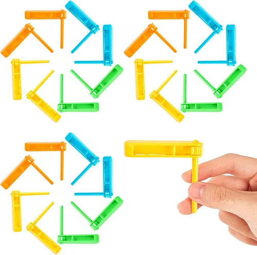 24 Pcs Plastic Ratchet Noise Makers Traditional Mexican Noisemaker Toys Rattle Ratchet Game for Sporting Events Football Games Team Cheering New