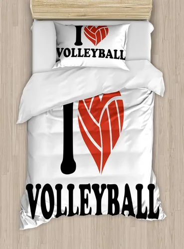 Vista 150 de Ambesonne Juego de funda de edredón de baloncesto, silueta de jugador de baloncesto, promoción de campeonato de competencia de atleta, juego de ropa