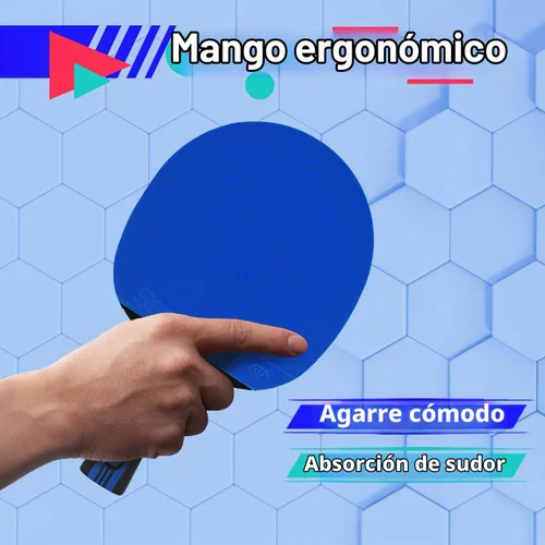 Vista 4 de Senston Paletas de ping pong de 5 capas de madera de 0.079 pulgadas, 2 Azul