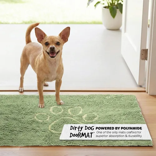 Vista 18 de Dog Gone Smart Dirty Dog Doormat - Tapete de secado rápido con respaldo súper adherente para pisos limpios - Tapete súper absorbente y lavable a