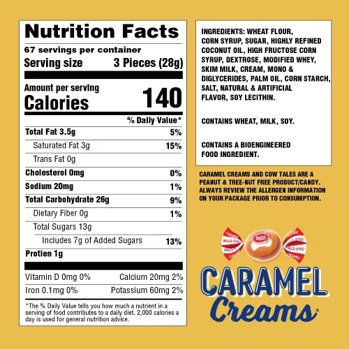 Vista 2 de Goetze's Cremas de caramelo de vainilla, caramelos de caramelo envueltos individualmente con centro de crema, bolsa a granel de 5 libras