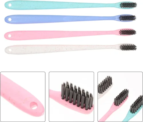 Vista 8 de EXCEART Cepillos de dientes de carbón para adultos, cepillo de dientes de cerdas suaves, cepillo de dientes de carbón, herramientas de limpieza oral