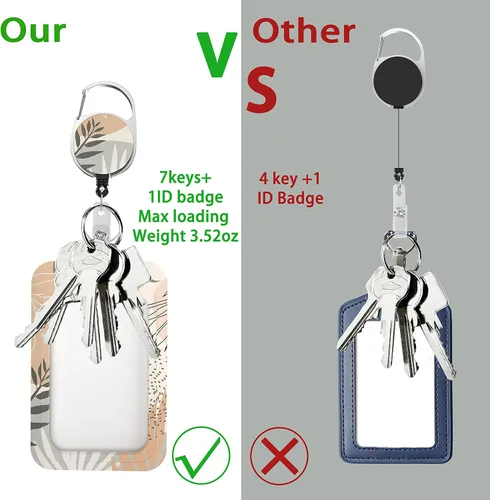 Vista 3 de LRITER Soporte para insignia y clip retráctil resistente, soporte para tarjeta de identificación con carrete retráctil para profesor, enfermera.