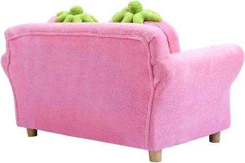 Vista 7 de Costzon sofá para niños con reposabrazos con 2 cojines, Rosado