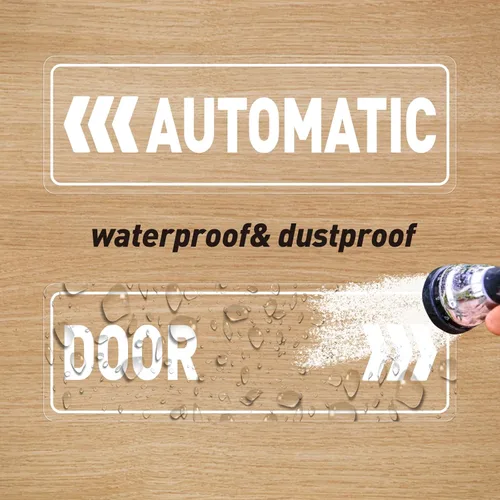 Vista 4 de Adhesivo automático para puerta, vinilo de 9 x 3 pulgadas, extraíble, impermeable, autoadhesivo, adhesivo para ventana, para negocios, oficinas