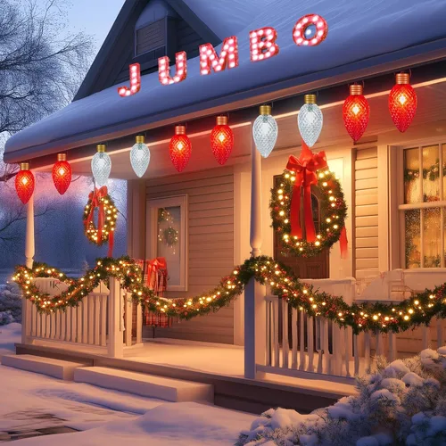 Vista 4 de Brightown Luces de Cadena Navideñas LED Súper Jumbo de 11 Pies con 5 LED, Decoraciones de Navidad para Exteriores - Luces Colgantes Jumbo C9