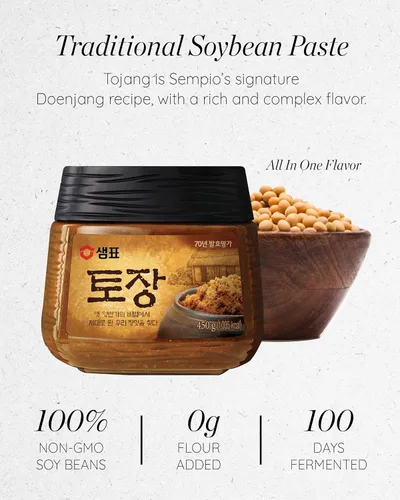Vista 3 de Sempio Doenjang: Pasta de soja tradicional coreana con Tojang y chile rojo, base de sopa fermentada profundamente sabrosa premium para jigae
