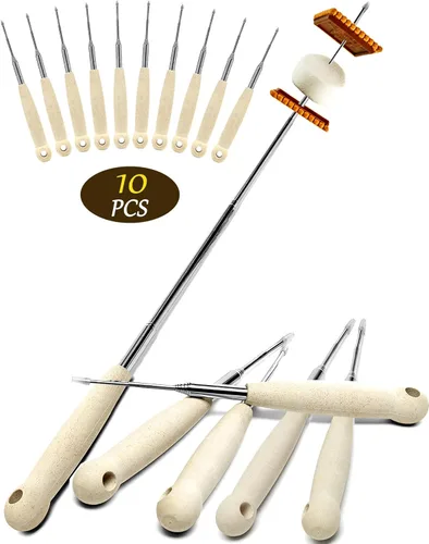 Vista 7 de 6 palitos para asar malvaviscos de 32 pulgadas – Palitos extensibles para hoguera larga – Palitos resistentes para perros calientes para fogatas