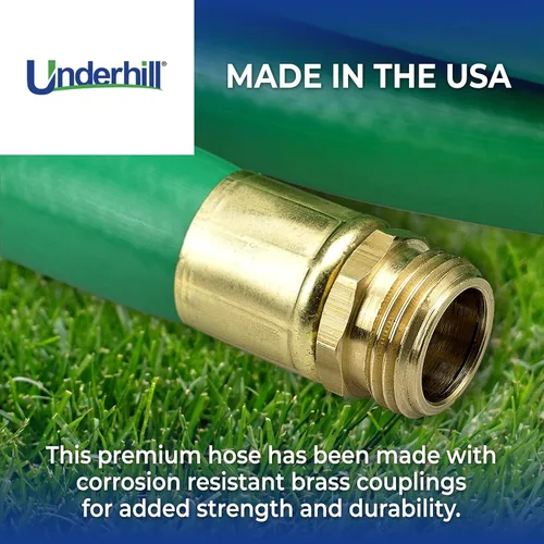 Vista 2 de Underhill UltraMax - Manguera de jardín comercial de 25 pies, resistente, antitorceduras, no conductora, 200 psi WP, 800 psi BP, H10-025G, 1 pulgada