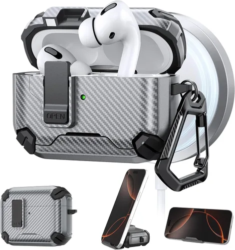 Vista 26 de Maxjoy Funda para AirPods Pro 2 Case 2022, Funda Protectora para AirPods Pro de 2ª Generación con Bloqueo Automático, Compatible con Apple AirPod